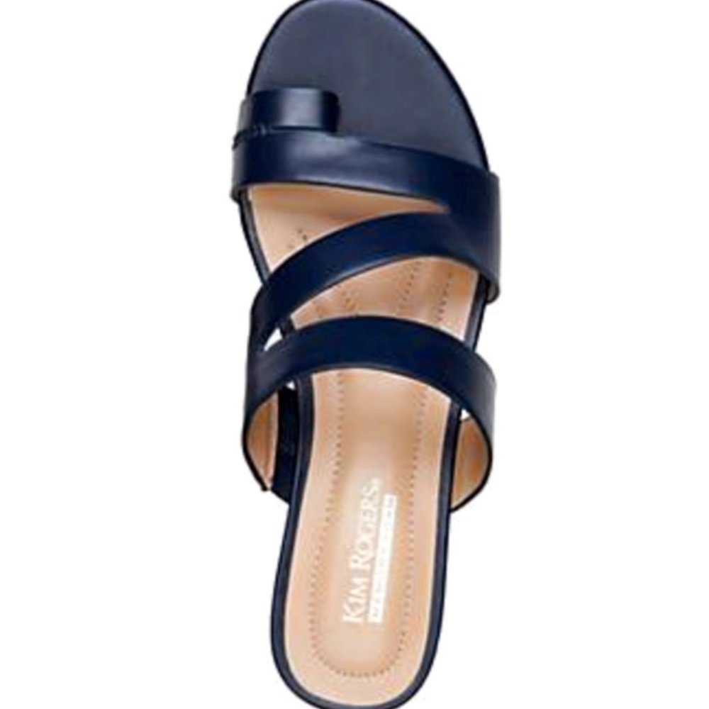 Kim Rogers Hennie Strap Navy Blue Sandals Slides Size 9
